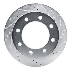 Chevrolet Express 3500 Brake Rotor (1) - Rear Right - R1 Concepts - Drilled & Slotted - Silver - `21-`25